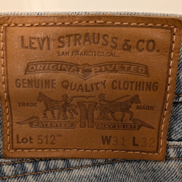 Men's Levi's 512 Premium Slim Tapered Light Blue Jeans - 31 x 32 - Picture 5 of 6
